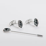 Combo "O CROWN" gemelli+spilla con pietra Swarovski®