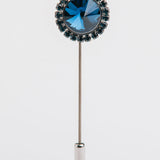 Combo "ROUND CROWN" gemelli+spilla con pietra Swarovski®