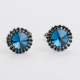 Combo "ROUND CROWN" gemelli+spilla con pietra Swarovski®