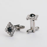 Combo "SQUARE" gemelli+spilla con pietra Swarovski®