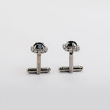 Gemelli "0 CROWN" bicolor con pietra Swarovski®