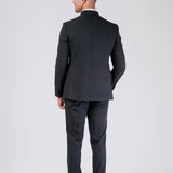 "Luxor" mandarin collar groom suit with satin details on the neck