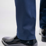Abito da sposo "Shard" collo coreano blu con Bottoni gioiello sul collo
