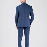 Abito da sposo "Shard" collo coreano blu con Bottoni gioiello sul collo