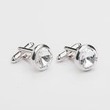 Gemelli "ROUND" argento con pietra Swarovski®