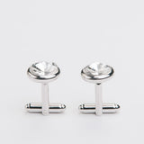 Gemelli "ROUND" argento con pietra Swarovski®