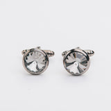 Gemelli "ROUND" color canna di fucile con pietra Swarovski®