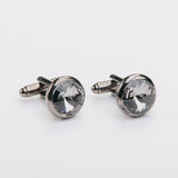 Gemelli "ROUND" color canna di fucile con pietra Swarovski®