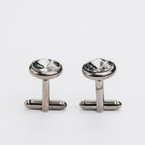 Gemelli "ROUND" color canna di fucile con pietra Swarovski®