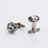 Gemelli "ROUND" color canna di fucile con pietra Swarovski®