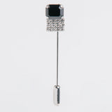 Combo "DOUBLE" gemelli+spilla con pietra Swarovski®