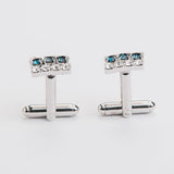 Combo "STRIPES" gemelli+spilla con pietra Swarovski®