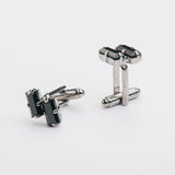 Combo "BAGUETTE" gemelli+spilla con pietra Swarovski®