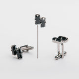 Combo "BAGUETTE" gemelli+spilla con pietra Swarovski®