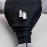 Combo "BAGUETTE" gemelli+spilla con pietra Swarovski®