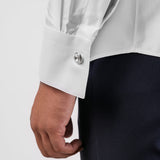 Camicia Sartoriale "ROMA" con collo alla Coreana e tessuto ad armatura obliqua