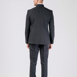 Black Korean Collar Groom Suit with Jewel Buttons on the Neck