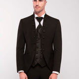 Abito con collo coreano "Black Enigma"