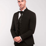 Abito con collo coreano "Black Enigma"