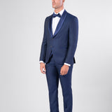 Navy Blue Shawl Collar Tuxedo Suit