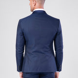 Navy Blue Shawl Collar Tuxedo Suit