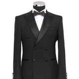 Black double-breasted suit