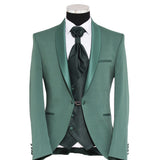 Sea green tuxedo groom suit