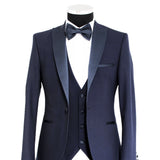 Abito smoking con collo a lancia blu Navy